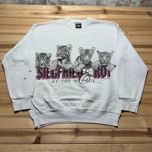 Vintage 90s 1993 Siegfried & Roy The Mirage Tiger Cubs Crewneck Sweatshirt Large